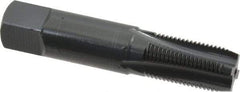 OSG - 1/8-27 NPS Thread, 4 Flute Standard Pipe Tap - 2-1/8" OAL, 3/4" Thread Length, 7/16" Shank Diam, Oxide Finish, High Speed Steel - Exact Tool & Supply