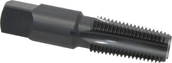 OSG - 1/4-18 NPTF Thread, 4 Flute Standard Pipe Tap - 2-7/16" OAL, 1-1/16" Thread Length, 9/16" Shank Diam, Oxide Finish, High Speed Steel - Exact Tool & Supply
