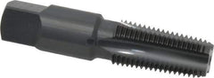 OSG - 1/4-18 NPTF Thread, 4 Flute Standard Pipe Tap - 2-7/16" OAL, 1-1/16" Thread Length, 9/16" Shank Diam, Oxide Finish, High Speed Steel - Exact Tool & Supply