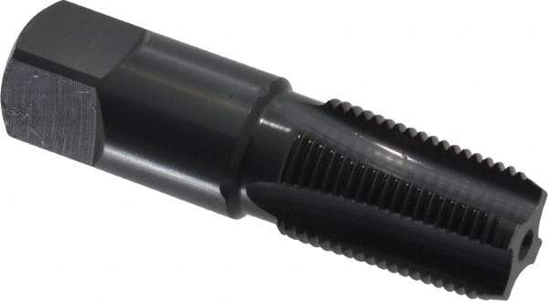 OSG - 3/8-18 NPTF Thread, 4 Flute Standard Pipe Tap - 2-9/16" OAL, 1-1/16" Thread Length, 0.7" Shank Diam, Oxide Finish, High Speed Steel - Exact Tool & Supply