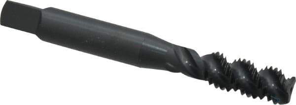 OSG - M8x1.25 Metric Coarse 3 Flute 6H Bottoming Spiral Flute Tap - High Speed Steel, Oxide Finish, 2-23/32" OAL, Right Hand Flute, Right Hand Thread, D5, Series 142 - Exact Tool & Supply