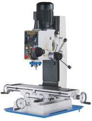 Rong Fu - 3 Phase, 20" Swing, Geared Head Mill Drill Machine - 32" Table Length x 9-3/8" Table Width, 20-1/2" Longitudinal Travel, 8-1/4" Cross Travel, 6 Spindle Speeds, 1 hp, 220 Volts - Exact Tool & Supply
