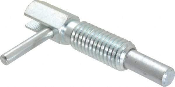 Gibraltar - 1/2-13, 1.1" Thread Length, 0.31" Plunger Diam, 1 Lb Init to 5 Lb Final End Force, Steel Locking L Handle Plunger - 2.11" Body Length, 1-1/4" Length Under Head, 3/4" Plunger Projection - Exact Tool & Supply