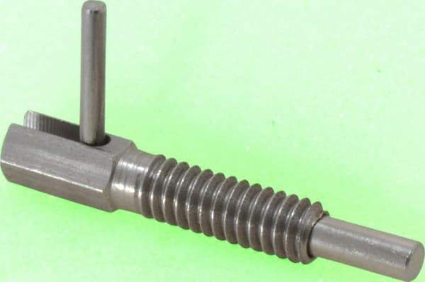 Gibraltar - 1/4-20, 0.8" Thread Length, 0.16" Plunger Diam, 0.5 Lb Init to 2.5 Lb Final End Force, Stainless Steel Locking L Handle Plunger - 1-1/4" Body Length, 0.8" Length Under Head, Locking Element, 0.38" Plunger Projection - Exact Tool & Supply