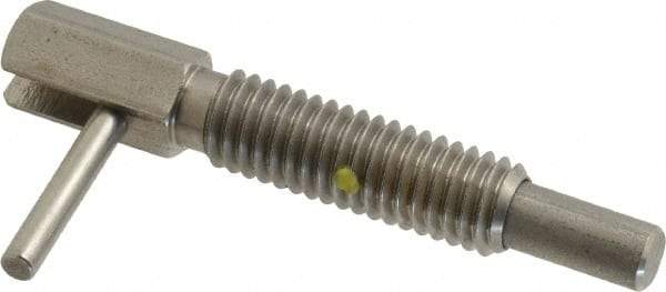 Gibraltar - 3/8-16, 1.18" Thread Length, 1/4" Plunger Diam, 0.75 Lb Init to 3.75 Lb Final End Force, Stainless Steel Locking L Handle Plunger - 2" Body Length, 1.31" Length Under Head, Locking Element, 0.56" Plunger Projection - Exact Tool & Supply