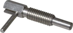 Gibraltar - 1/2-13, 1.1" Thread Length, 0.31" Plunger Diam, 1 Lb Init to 5 Lb Final End Force, Stainless Steel Locking L Handle Plunger - 2.11" Body Length, 1-1/4" Length Under Head, 3/4" Plunger Projection - Exact Tool & Supply