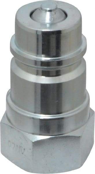 Parker - 1/2 NPTF Steel Hydraulic Hose Female Pipe Thread Nipple - 4,000 psi - Exact Tool & Supply