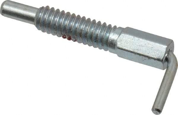 Gibraltar - 1/4-20, 0.8" Thread Length, 0.16" Plunger Diam, 0.5 Lb Init to 2.5 Lb Final End Force, Steel L Handle Plunger - 1-1/4" Body Length, 0.8" Length Under Head, Locking Element, 0.38" Plunger Projection - Exact Tool & Supply