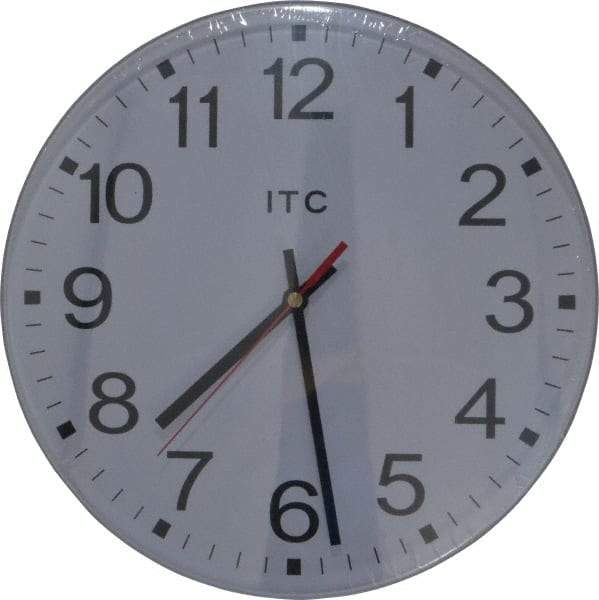 Infinity Insttruments - 11-1/2 Inch Diameter, White Face, Dial Wall Clock - Bold Display, White Case, Runs on AA Battery - Exact Tool & Supply