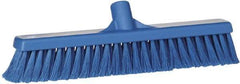 Vikan - 16" Fine Particle Synthetic Push Broom - 2" Bristle Length, Plastic Block, European Threaded Handle Connection - Exact Tool & Supply