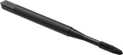 OSG - #4-40 UNC, 2 Flute, Oxide Finish, Vanadium High Speed Steel Spiral Point Tap - Plug Chamfer, Right Hand Thread, 1-7/8" OAL, 9/16" Thread Length, 0.141" Shank Diam, Series 300 - Exact Tool & Supply