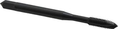 OSG - #10-32 UNF, 3 Flute, Oxide Finish, Vanadium High Speed Steel Spiral Point Tap - Plug Chamfer, Right Hand Thread, 2-3/8" OAL, 7/8" Thread Length, 0.194" Shank Diam, 2B Class of Fit, Series 300 - Exact Tool & Supply