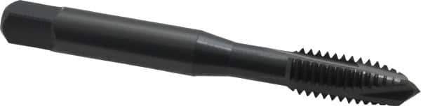 OSG - 5/16-18 UNC, 3 Flute, Oxide Finish, Vanadium High Speed Steel Spiral Point Tap - Plug Chamfer, Right Hand Thread, 2-23/32" OAL, 1-1/8" Thread Length, 0.318" Shank Diam, 3B Class of Fit, Series 300 - Exact Tool & Supply
