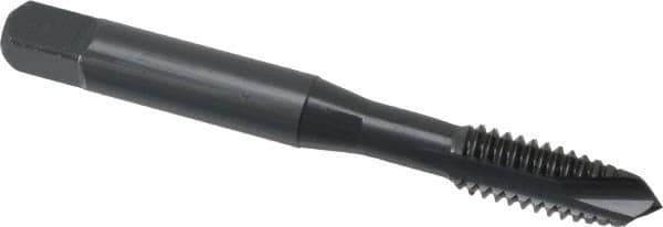 OSG - 5/16-18 UNC, 3 Flute, Oxide Finish, Vanadium High Speed Steel Spiral Point Tap - Plug Chamfer, Right Hand Thread, 2-23/32" OAL, 1-1/8" Thread Length, 0.318" Shank Diam, 2B Class of Fit, Series 300 - Exact Tool & Supply