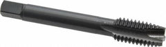 OSG - 1/2-13 UNC, 3 Flute, Oxide Finish, Vanadium High Speed Steel Spiral Point Tap - Plug Chamfer, Right Hand Thread, 3-3/8" OAL, 1-21/32" Thread Length, 0.367" Shank Diam, 3B Class of Fit, Series 300 - Exact Tool & Supply