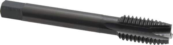 OSG - 1/2-13 UNC, 3 Flute, Oxide Finish, Vanadium High Speed Steel Spiral Point Tap - Plug Chamfer, Right Hand Thread, 3-3/8" OAL, 1-21/32" Thread Length, 0.367" Shank Diam, 2B Class of Fit, Series 300 - Exact Tool & Supply