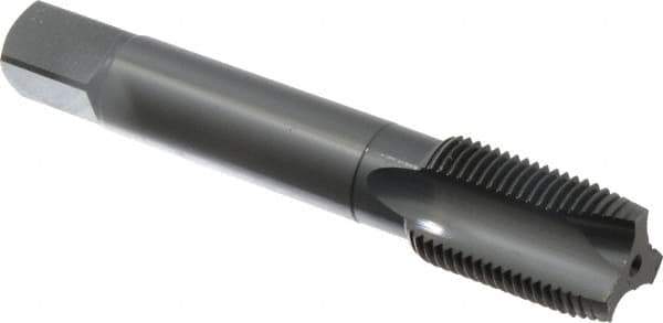 OSG - 7/8-14 UNF, 3 Flute, Oxide Finish, Vanadium High Speed Steel Spiral Point Tap - Plug Chamfer, Right Hand Thread, 4-11/16" OAL, 2-7/32" Thread Length, 0.697" Shank Diam, 3B Class of Fit, Series 300 - Exact Tool & Supply
