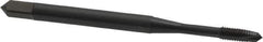 OSG - #2-56 UNC, H2, 2 Flutes, Plug Chamfer, Oxide Finish, Vanadium High Speed Steel Spiral Point STI Tap - 1-3/4" OAL, 0.141" Shank Diam, 7/16" Thread Length, 0.11" Square Size, Series 301 - Exact Tool & Supply