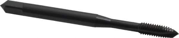 OSG - #6-32 UNC, H2, 3 Flutes, Plug Chamfer, Oxide Finish, Vanadium High Speed Steel Spiral Point STI Tap - 2" OAL, 0.141" Shank Diam, 11/16" Thread Length, 0.11" Square Size, Series 301 - Exact Tool & Supply