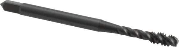 OSG - #6-32 UNC 3 Flute Modified Bottoming Spiral Flute Tap - Vanadium High Speed Steel, Oxide Finish, 2" OAL, Right Hand Flute, Right Hand Thread, Oversize, H5, Series 303 - Exact Tool & Supply