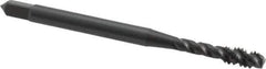 OSG - #6-32 UNC 3 Flute Modified Bottoming Spiral Flute Tap - Vanadium High Speed Steel, Oxide Finish, 2" OAL, Right Hand Flute, Right Hand Thread, Oversize, H5, Series 303 - Exact Tool & Supply