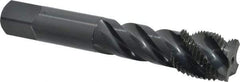 OSG - 7/8-14 UNF 4 Flute 3B Modified Bottoming Spiral Flute Tap - Vanadium High Speed Steel, Oxide Finish, 4-11/16" OAL, Right Hand Flute, Right Hand Thread, H4, Series 303 - Exact Tool & Supply