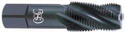 OSG - 3/4-14 NPT, 15° Helix, 4 Flutes, Modified Bottoming Chamfer, TiN Finish, High Speed Steel, Spiral Flute Pipe Tap - 29/32" Shank Diam, 1-3/8" Thread Length, 0.679" Square Size, Series 308 - Exact Tool & Supply