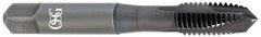 OSG - 3/8-24 UNF, 3 Flute, Oxide Finish, Powdered Metal Spiral Point Tap - Plug Chamfer, Right Hand Thread, 2-15/16" OAL, 1-1/4" Thread Length, 0.381" Shank Diam, Series 312 - Exact Tool & Supply