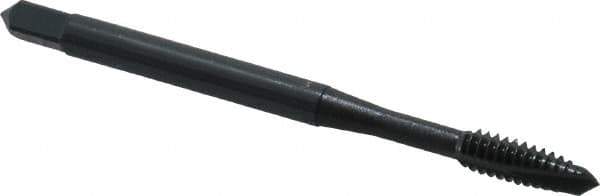 OSG - #6-32 UNC, 3 Flute, Oxide Finish, Powdered Metal Spiral Point Tap - Plug Chamfer, Right Hand Thread, 2" OAL, 11/16" Thread Length, 0.141" Shank Diam, Series 312 - Exact Tool & Supply