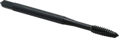 OSG - #6-32 UNC, 3 Flute, Oxide Finish, Powdered Metal Spiral Point Tap - Plug Chamfer, Right Hand Thread, 2" OAL, 11/16" Thread Length, 0.141" Shank Diam, Series 312 - Exact Tool & Supply