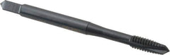 OSG - #8-32 UNC, 3 Flute, Oxide Finish, Powdered Metal Spiral Point Tap - Plug Chamfer, Right Hand Thread, 2-1/8" OAL, 3/4" Thread Length, 0.168" Shank Diam, Series 312 - Exact Tool & Supply