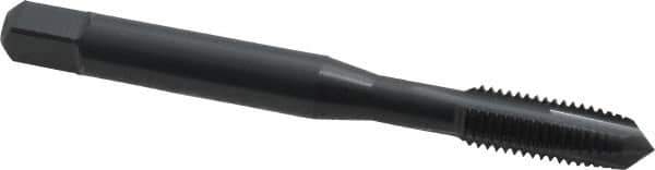 OSG - 1/4-28 UNF, 3 Flute, Oxide Finish, Powdered Metal Spiral Point Tap - Plug Chamfer, Right Hand Thread, 2-1/2" OAL, 1" Thread Length, 0.255" Shank Diam, 2B Class of Fit, Series 312 - Exact Tool & Supply