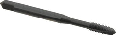 OSG - #6-32 UNC, H2, 3 Flutes, Plug Chamfer, Oxide Finish, Powdered Metal Spiral Point STI Tap - 2" OAL, 0.141" Shank Diam, 11/16" Thread Length, 0.11" Square Size, Series 314 - Exact Tool & Supply