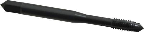 OSG - #8-32 UNC, H2, 3 Flutes, Plug Chamfer, Oxide Finish, Powdered Metal Spiral Point STI Tap - 2-1/8" OAL, 0.168" Shank Diam, 3/4" Thread Length, 0.131" Square Size, Series 314 - Exact Tool & Supply