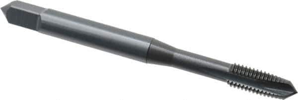 OSG - #8-32 UNC, H3, 3 Flutes, Plug Chamfer, Oxide Finish, Powdered Metal Spiral Point STI Tap - 2-1/8" OAL, 0.168" Shank Diam, 3/4" Thread Length, 0.131" Square Size, Series 314 - Exact Tool & Supply