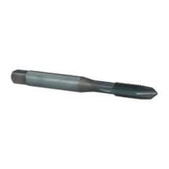 OSG - #10-32 UNF, H2, 3 Flutes, Plug Chamfer, Oxide Finish, Powdered Metal Spiral Point STI Tap - 2-3/8" OAL, 0.255" Shank Diam, 7/8" Thread Length, 0.152" Square Size, Series 314 - Exact Tool & Supply