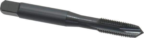 OSG - 1/4-28 UNF, H3, 3 Flutes, Plug Chamfer, Oxide Finish, Powdered Metal Spiral Point STI Tap - 2-1/2" OAL, 0.255" Shank Diam, 1" Thread Length, 0.191" Square Size, Series 314 - Exact Tool & Supply