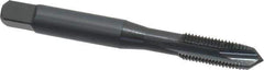 OSG - 1/4-28 UNF, H3, 3 Flutes, Plug Chamfer, Oxide Finish, Powdered Metal Spiral Point STI Tap - 2-1/2" OAL, 0.255" Shank Diam, 1" Thread Length, 0.191" Square Size, Series 314 - Exact Tool & Supply
