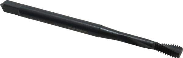 OSG - #4-40 UNC, 2 Flute, 15° Helix, Modified Bottoming Chamfer, Oxide Finish, Powdered Metal Spiral Flute STI Tap - Right Hand Flute, 1-7/8" OAL, 0.141" Shank Diam, 9/16" Thread Length, Series 315 - Exact Tool & Supply