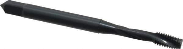 OSG - #6-32 UNC, 3 Flute, 15° Helix, Modified Bottoming Chamfer, Oxide Finish, Powdered Metal Spiral Flute STI Tap - Right Hand Flute, 2" OAL, 0.141" Shank Diam, 11/16" Thread Length, Series 315 - Exact Tool & Supply