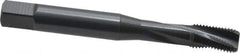OSG - 1/4-28 UNF, 3 Flute, 15° Helix, Modified Bottoming Chamfer, Oxide Finish, Powdered Metal Spiral Flute STI Tap - Right Hand Flute, 2-1/2" OAL, 0.255" Shank Diam, 1" Thread Length, Series 315 - Exact Tool & Supply