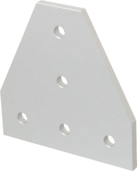 80/20 Inc. - 4-1/2" Wide, 4-1/2" High, Open Shelving 5 Hole Tee Plate - Aluminum, Use with Series 15 & Bolt Kit 3320 or 3325 - Exact Tool & Supply