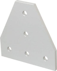 80/20 Inc. - 4-1/2" Wide, 4-1/2" High, Open Shelving 5 Hole Tee Plate - Aluminum, Use with Series 15 & Bolt Kit 3320 or 3325 - Exact Tool & Supply