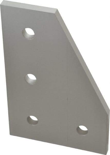80/20 Inc. - 3" Wide, 4-1/2" High, Open Shelving 4 Hole 90° Angled Plate - Aluminum, Use with Series 15 & Bolt Kit 3320 or 3325 - Exact Tool & Supply