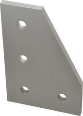 80/20 Inc. - 3" Wide, 4-1/2" High, Open Shelving 4 Hole 90° Angled Plate - Aluminum, Use with Series 15 & Bolt Kit 3320 or 3325 - Exact Tool & Supply