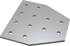 80/20 Inc. - 6" Wide, 6" High, Open Shelving 12 Hole Tee Plate - Aluminum, Use with Series 15 & Bolt Kit 3320 or 3325 - Exact Tool & Supply