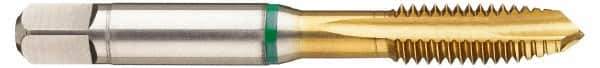 Guhring - M18x2.50 Metric Coarse, 4 Flute, TiN Finish, Cobalt Spiral Point Tap - Plug Chamfer, Right Hand Thread, 4-1/32" OAL, 1-13/16" Thread Length, 0.542" Shank Diam, 6H Class of Fit, Series 3915 - Exact Tool & Supply