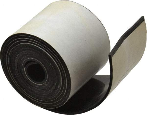 Made in USA - 1/16" Thick x 2" Wide x 60" Long, Adhesive Backed Buna-N Rubber Strip - Stock Length, 70 Shore A Durometer, 2,500 psi Tensile Strength, -20 to 170°F, Black - Exact Tool & Supply