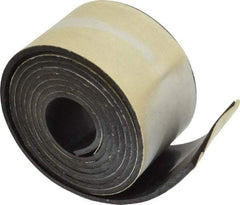Made in USA - 1/8" Thick x 2" Wide x 60" Long, Adhesive Backed Buna-N Rubber Strip - Stock Length, 70 Shore A Durometer, 2,500 psi Tensile Strength, -20 to 170°F, Black - Exact Tool & Supply