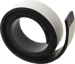 Made in USA - 1/4" Thick x 2" Wide x 60" Long, Adhesive Backed Buna-N Rubber Strip - Stock Length, 70 Shore A Durometer, 2,500 psi Tensile Strength, -20 to 170°F, Black - Exact Tool & Supply
